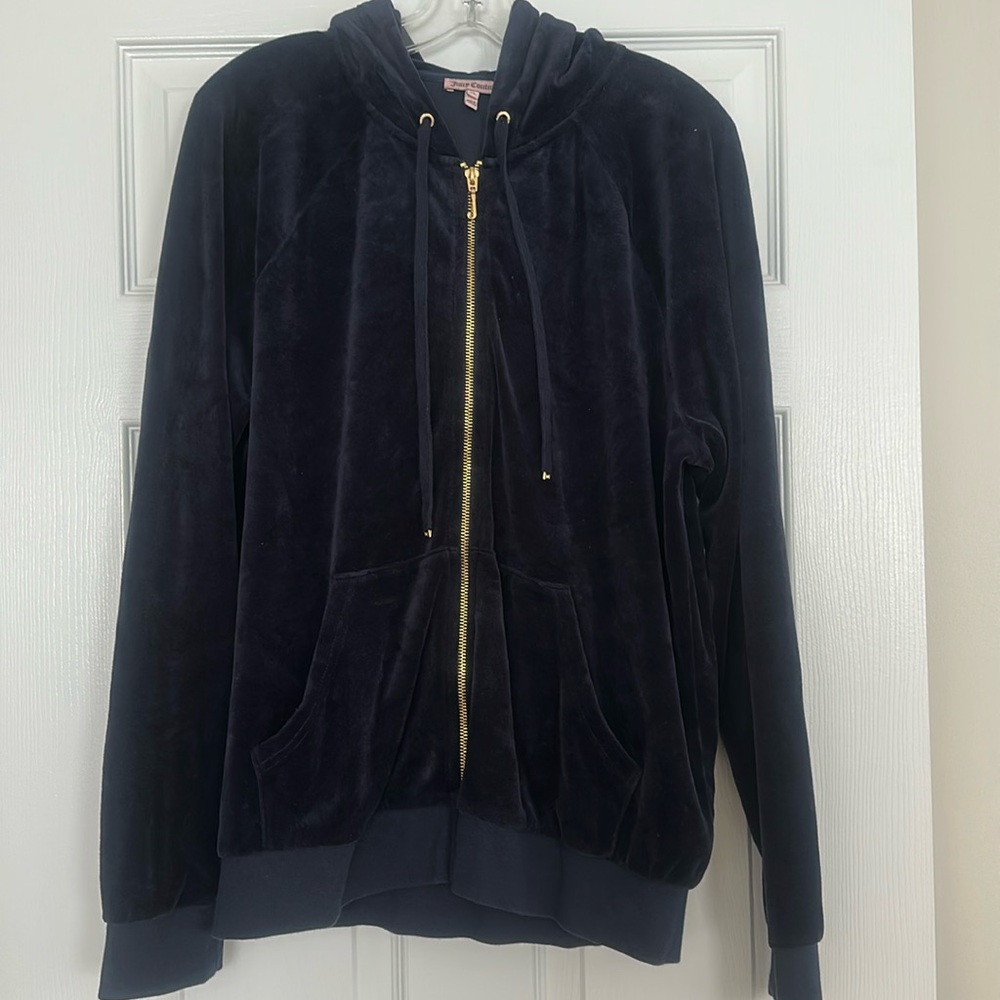 Juicy Couture Dark Blue Velvet Hoodie, XL